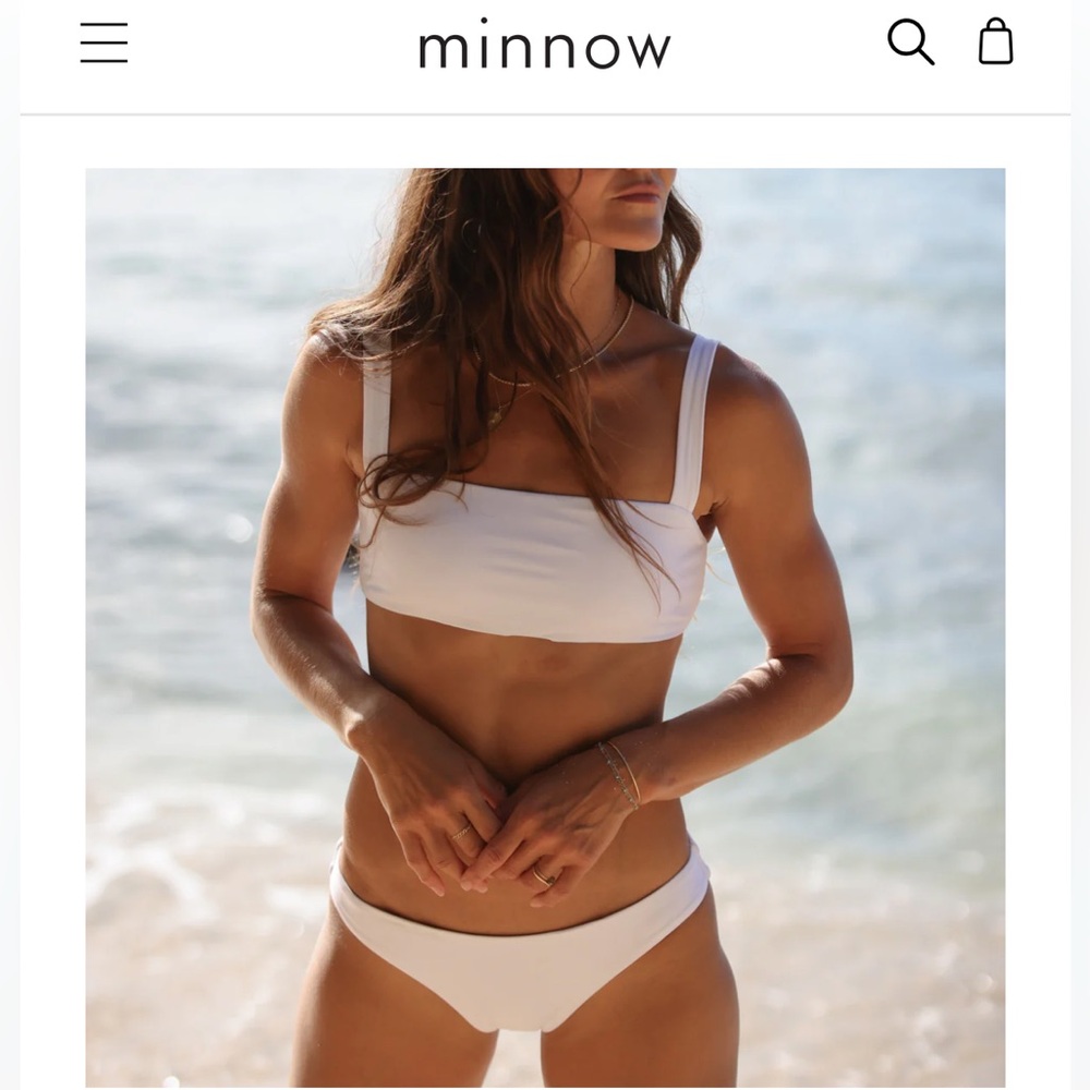 Minnow Women's White Bikini Set Size Small